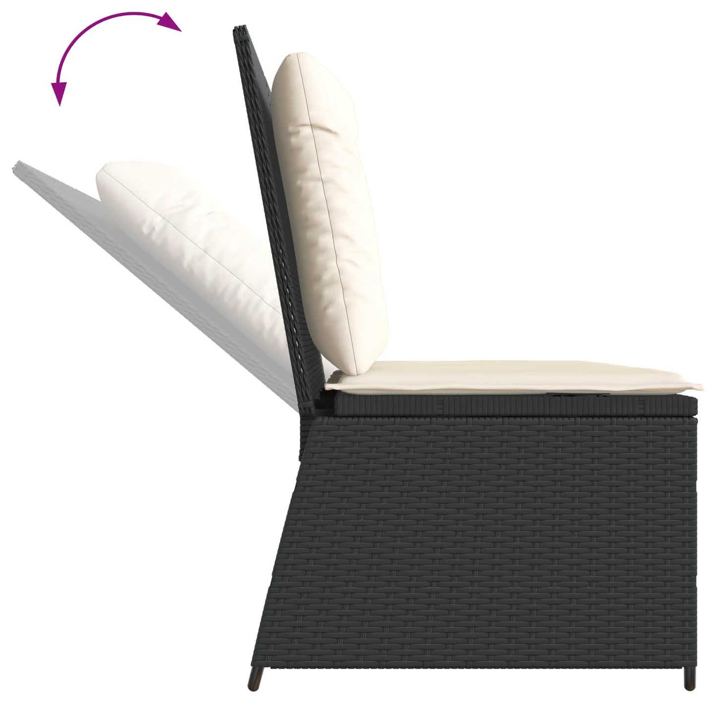 Gartenbank Schwarz Poly-Rattan