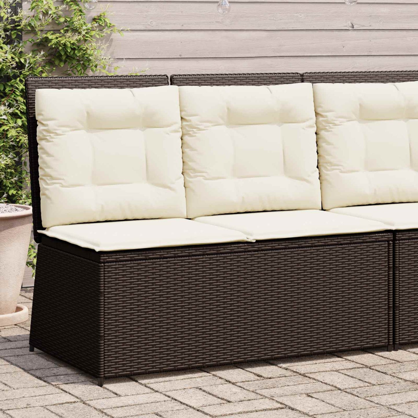 Gartenbank Braun Poly-Rattan