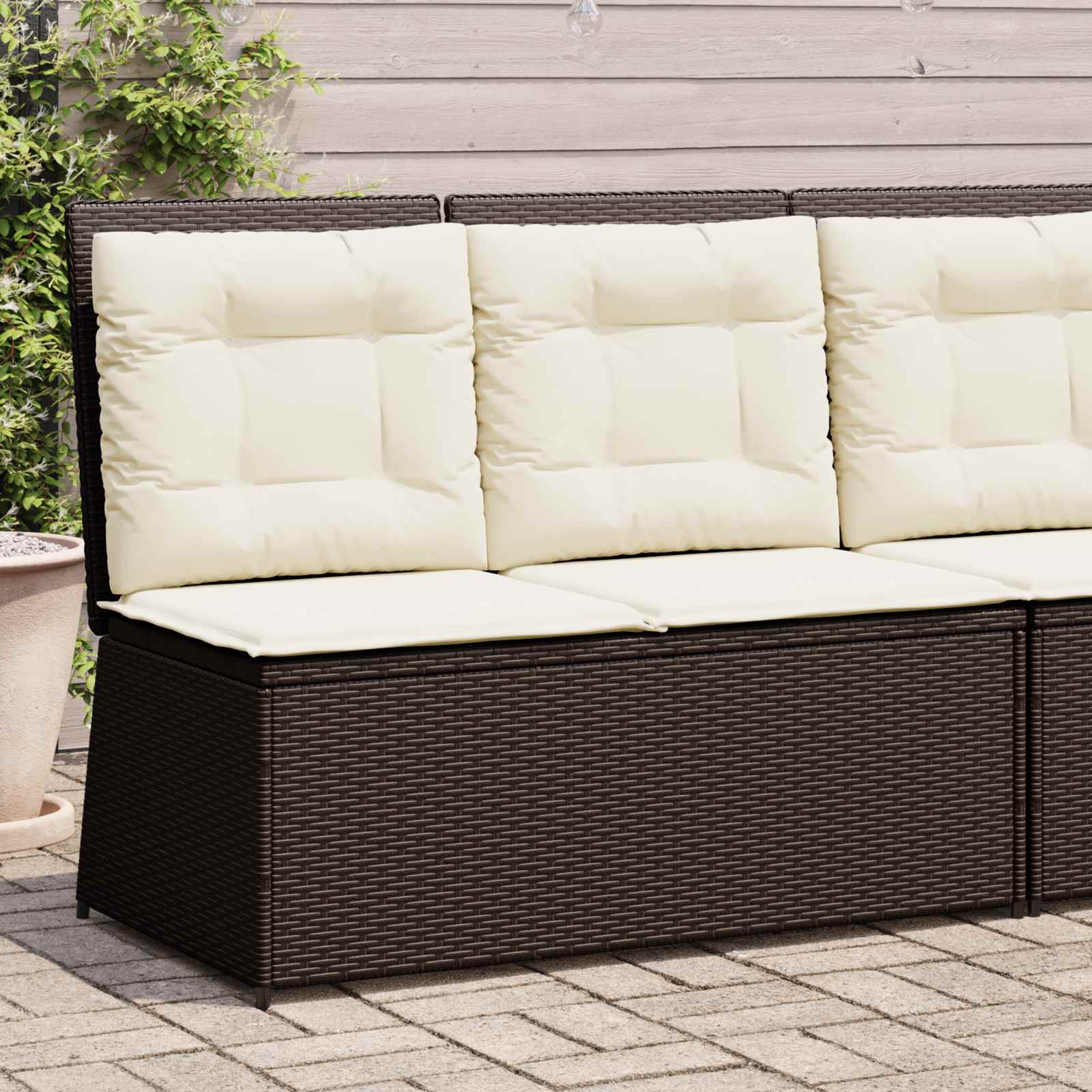 Gartenbank Braun Poly-Rattan