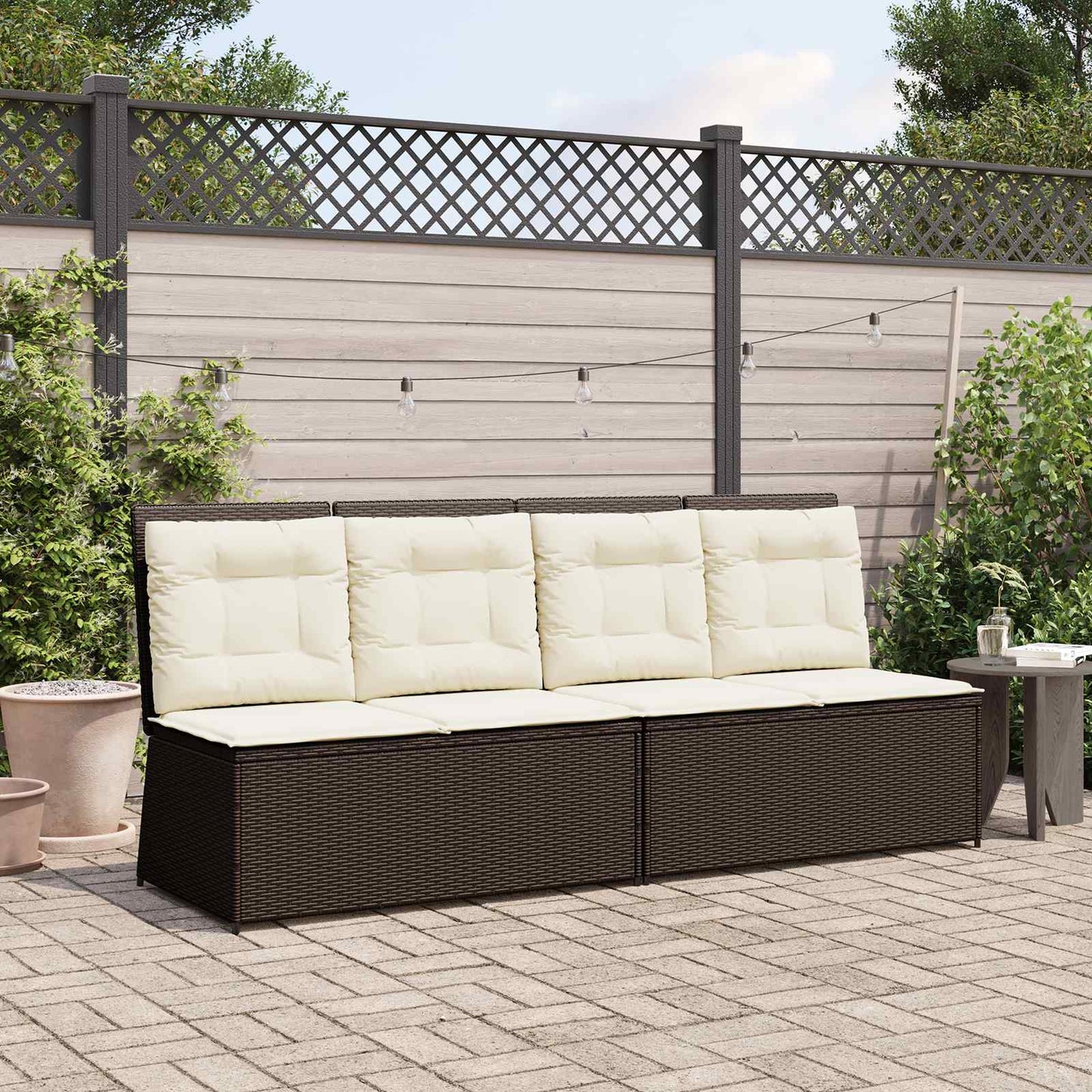 Gartenbank Braun Poly-Rattan