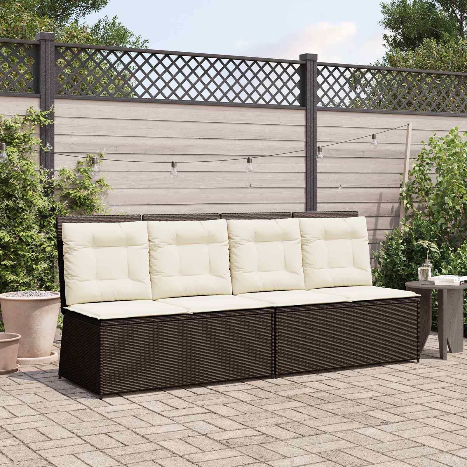 Gartenbank Braun Poly-Rattan
