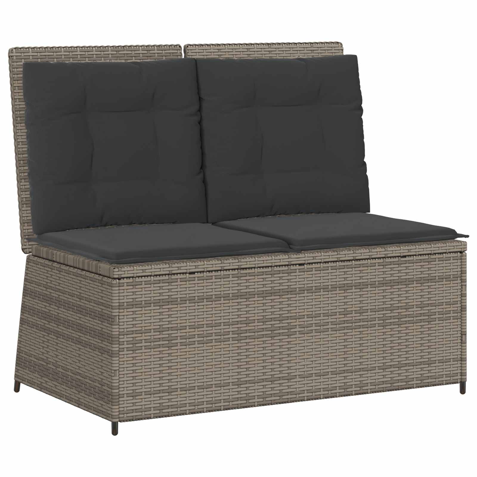 Gartenbank Grau Poly-Rattan