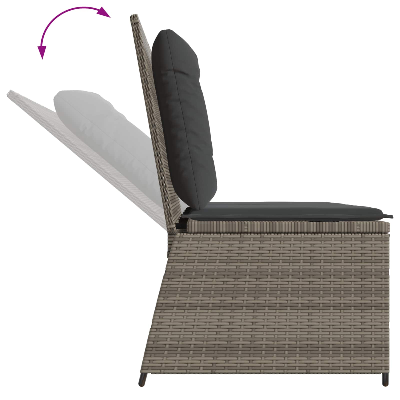 Gartenbank Grau Poly-Rattan