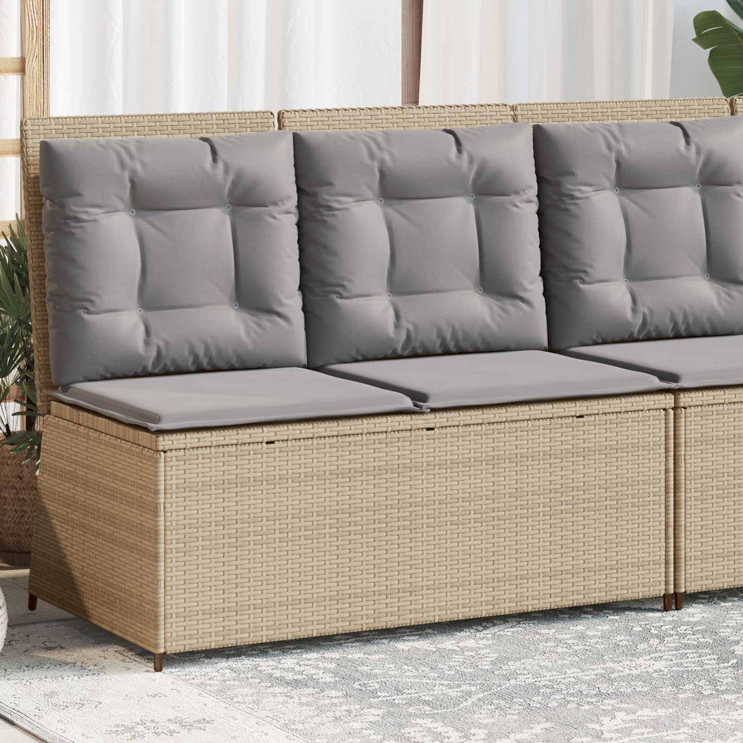 Gartenbank Beige Poly-Rattan