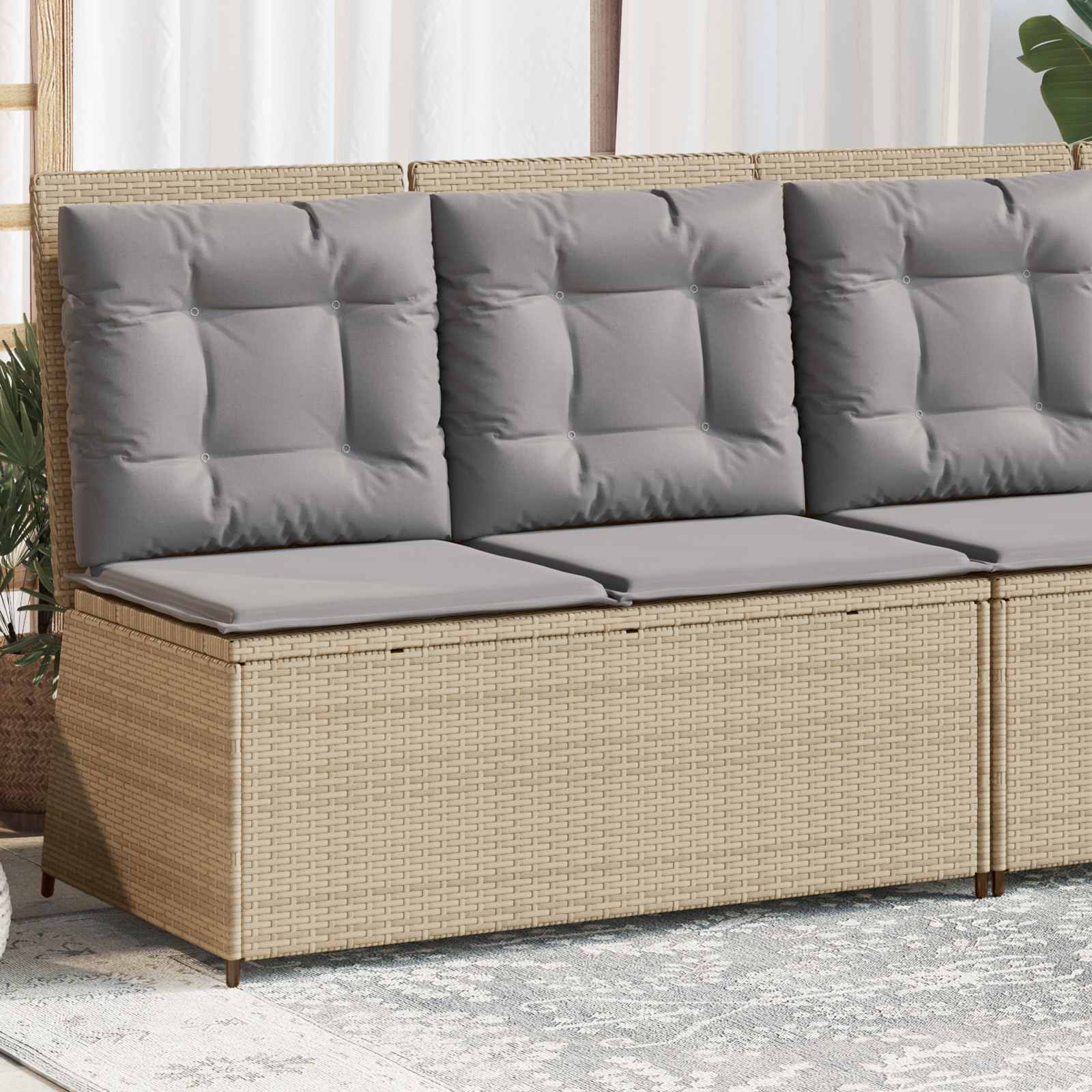 Gartenbank Beige Poly-Rattan