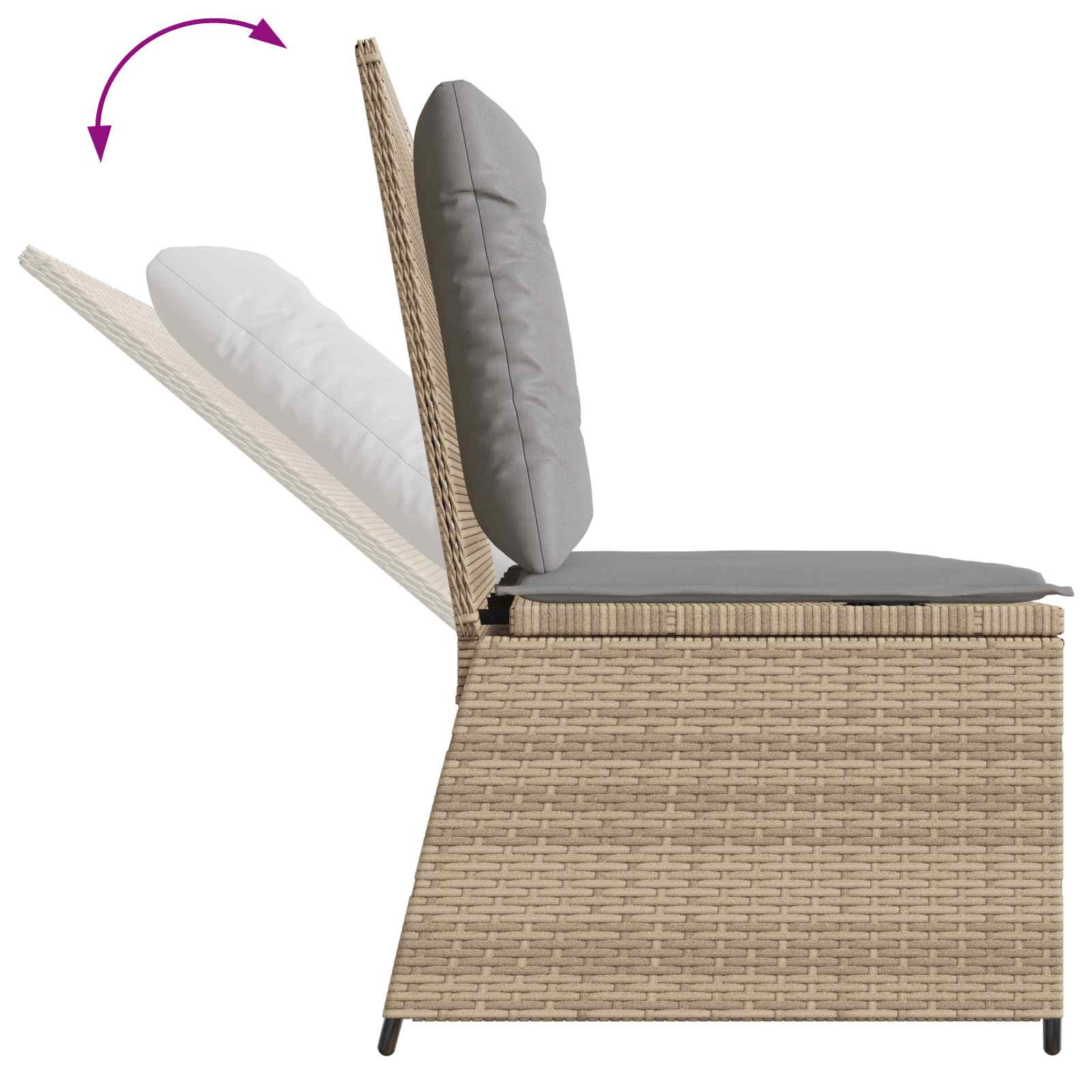 Gartenbank Beige Poly-Rattan