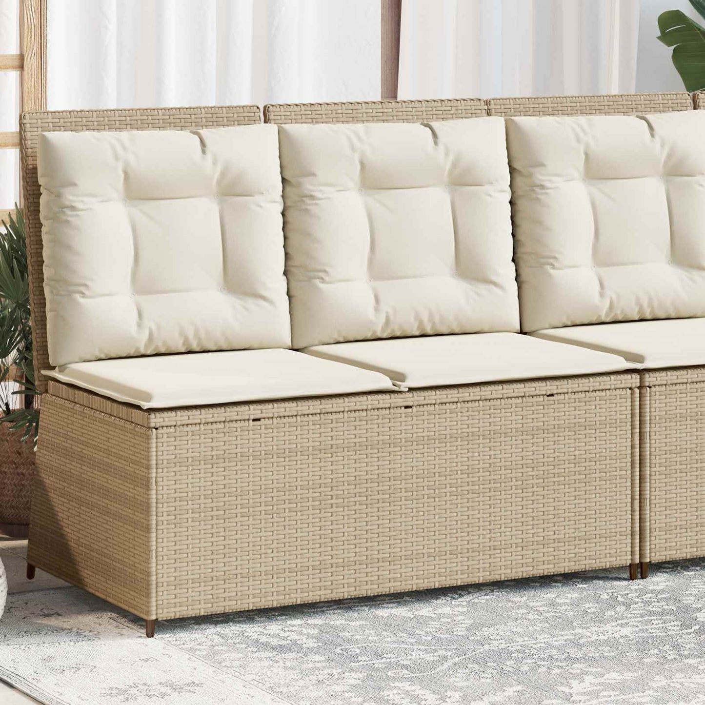 Gartenbank Beige Poly-Rattan