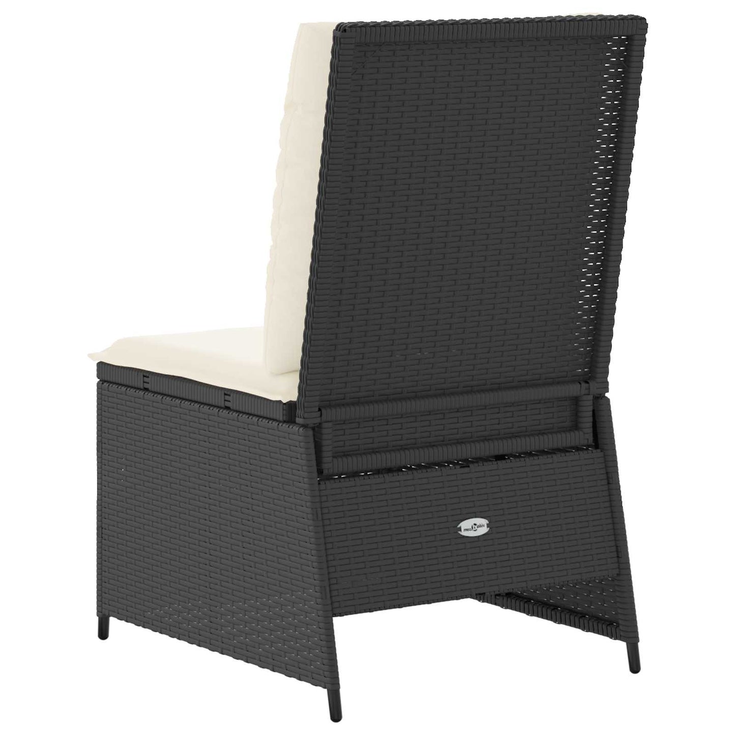 Garten-Sofa mit Kissen Schwarz und Cremeweiß Poly-Rattan