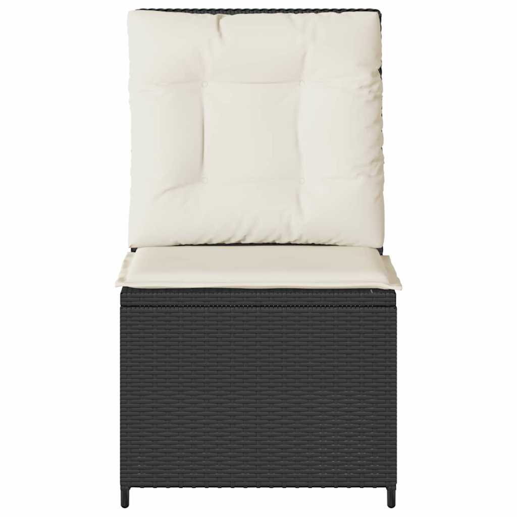 Gartensofa mit Kissen Schwarz Poly Rattan