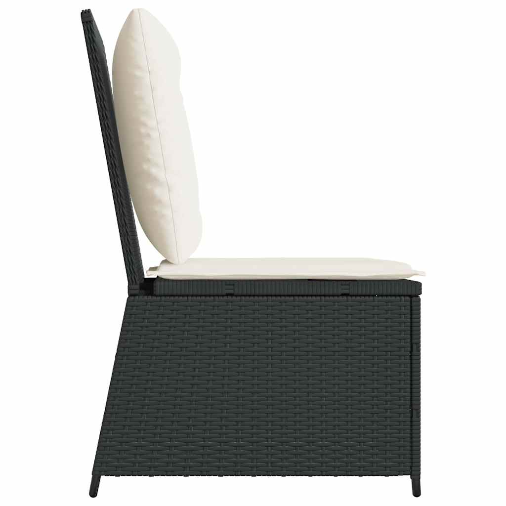 Gartensofa mit Kissen Schwarz Poly Rattan
