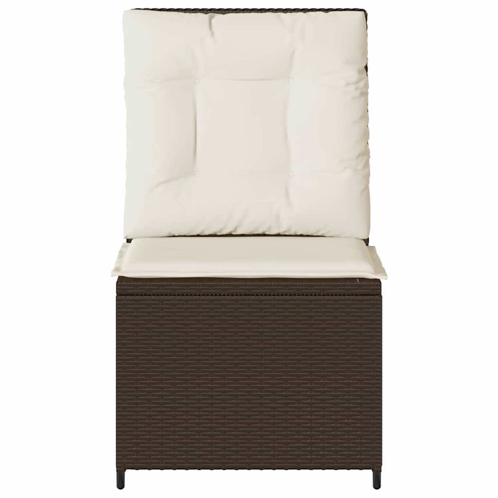 Gartensofa mit Kissen Braun Poly Rattan