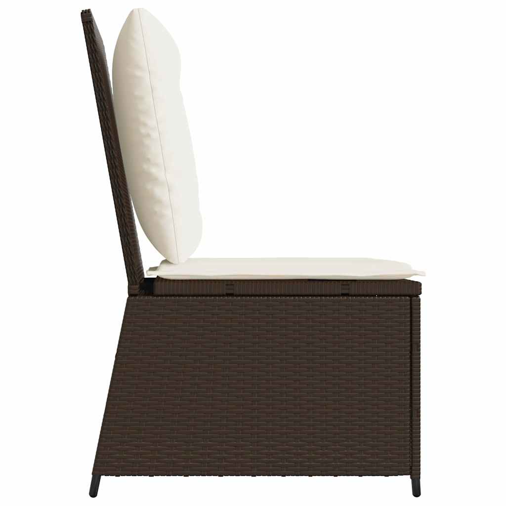 Gartensofa mit Kissen Braun Poly Rattan