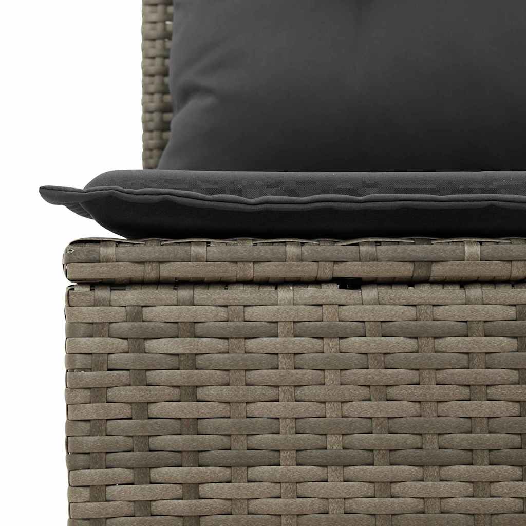 Gartensofa mit Kissen Grau Poly Rattan