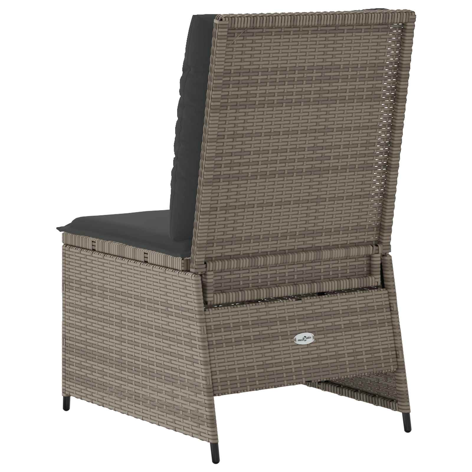 Garten-Sofa mit Kissen Grau Poly-Rattan