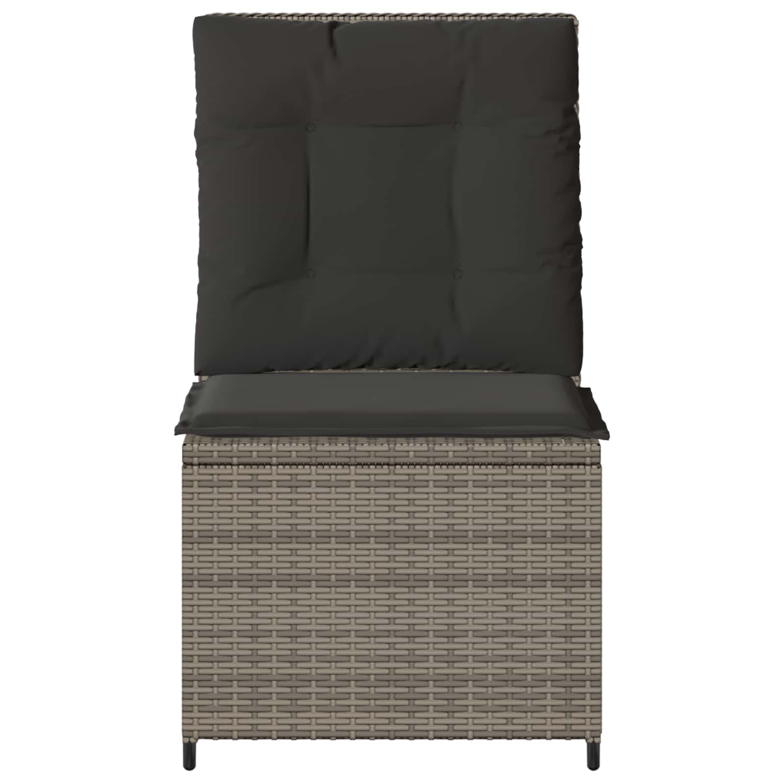 Garten-Sofa mit Kissen Grau Poly-Rattan