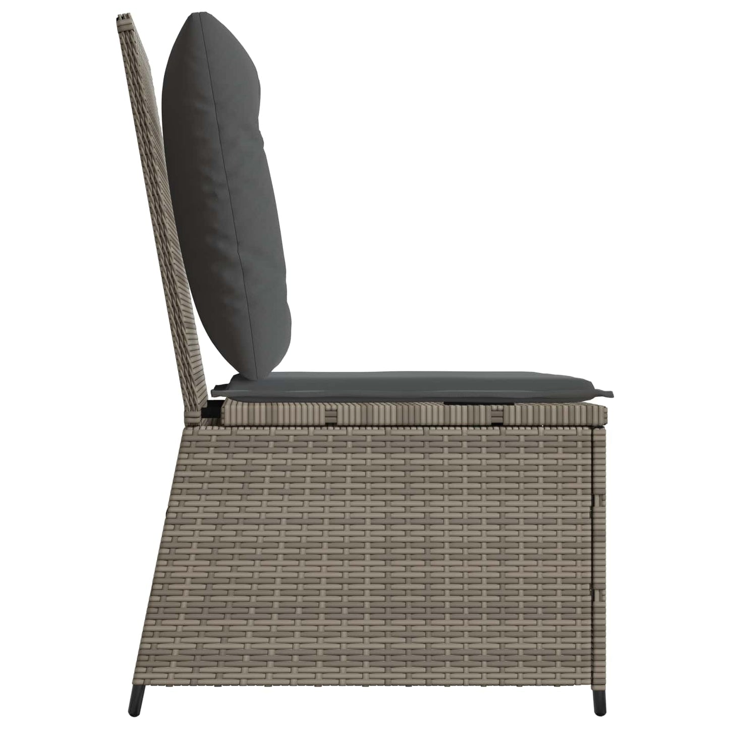 Garten-Sofa mit Kissen Grau Poly-Rattan