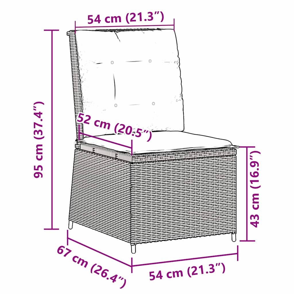 Gartensofa mit Kissen Grau Poly Rattan