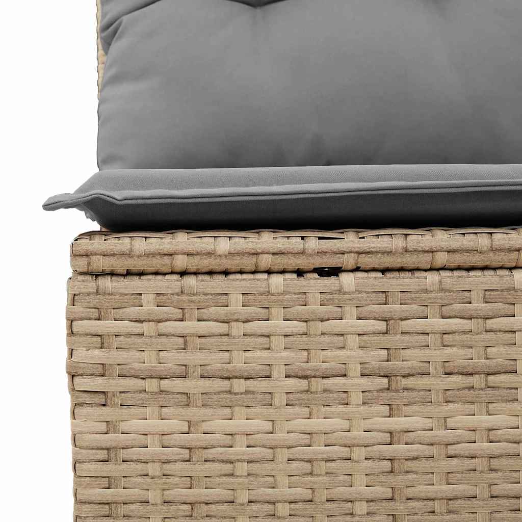 Gartensofa mit Kissen Beige Poly Rattan