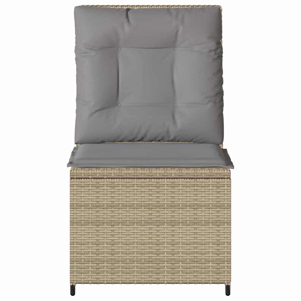 Gartensofa mit Kissen Beige Poly Rattan