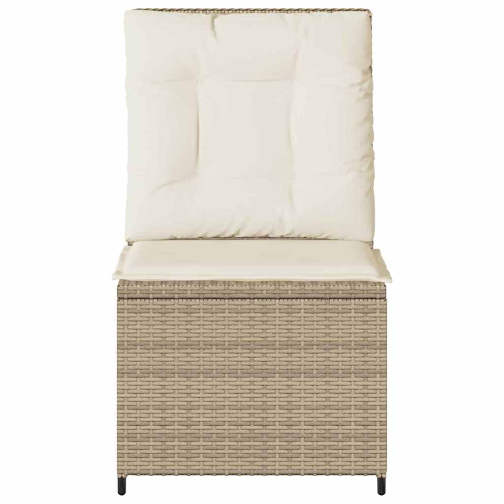 Gartensofa mit Kissen Beige Poly Rattan