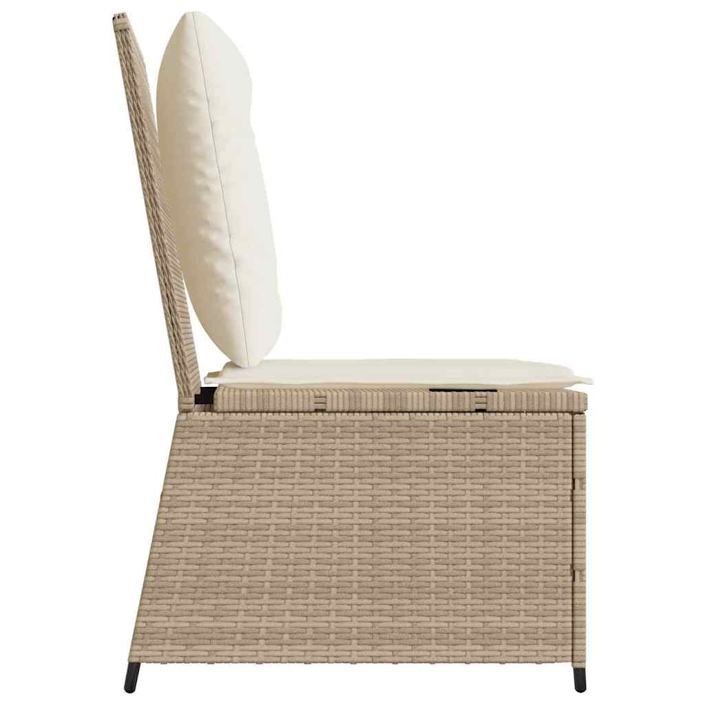 Gartensofa mit Kissen Beige Poly Rattan