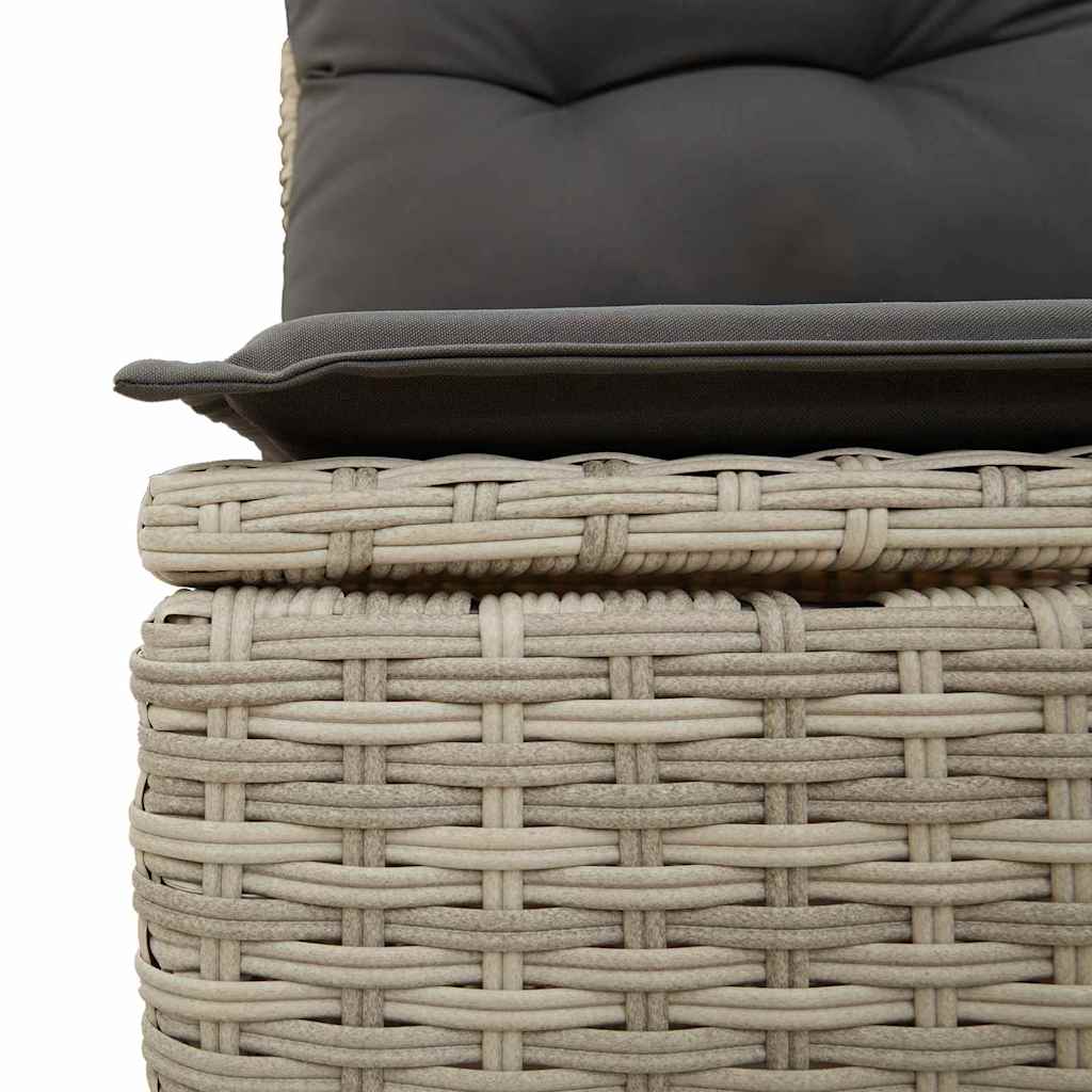 Gartensofa mit Kissen Hellgrau Poly Rattan