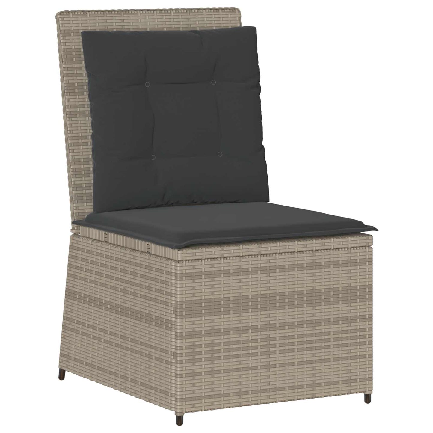 Garten-Sofa mit Kissen Hellgrau Poly-Rattan