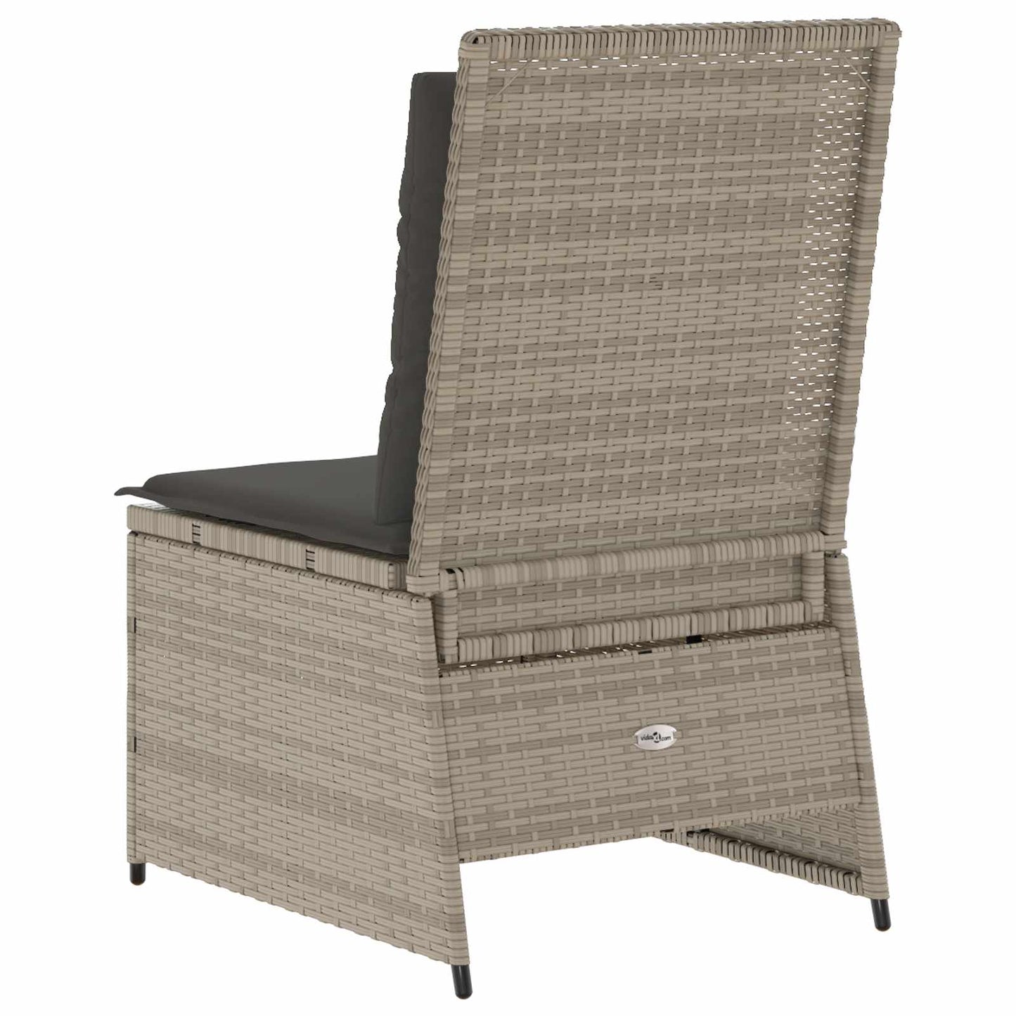Garten-Sofa mit Kissen Hellgrau Poly-Rattan