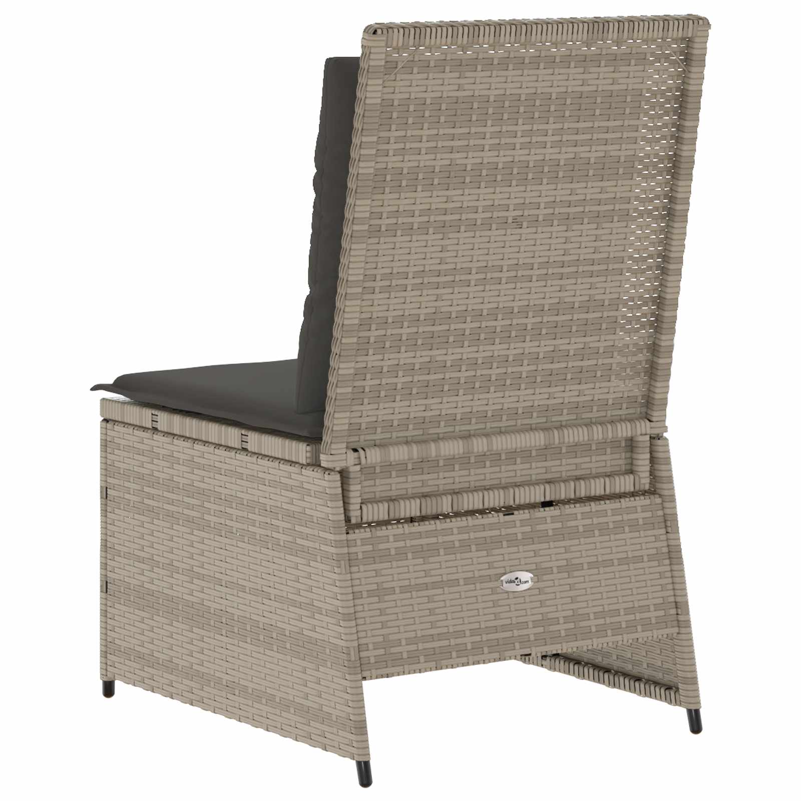 Garten-Sofa mit Kissen Hellgrau Poly-Rattan