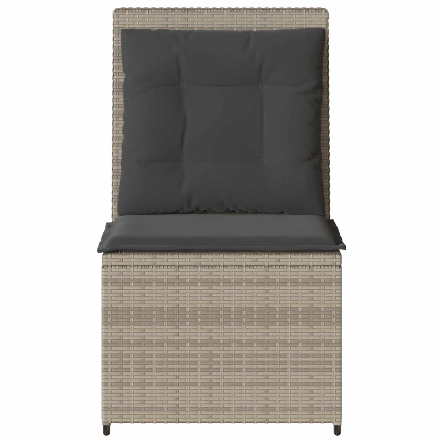 Garten-Sofa mit Kissen Hellgrau Poly-Rattan