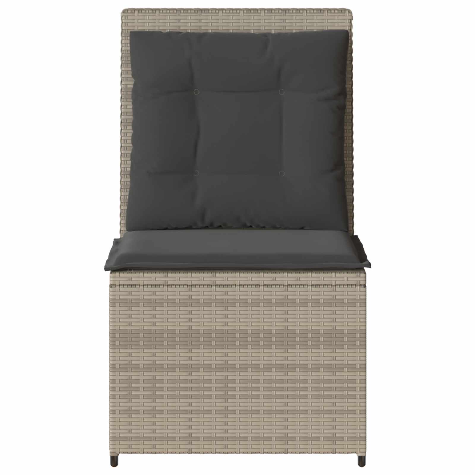 Garten-Sofa mit Kissen Hellgrau Poly-Rattan
