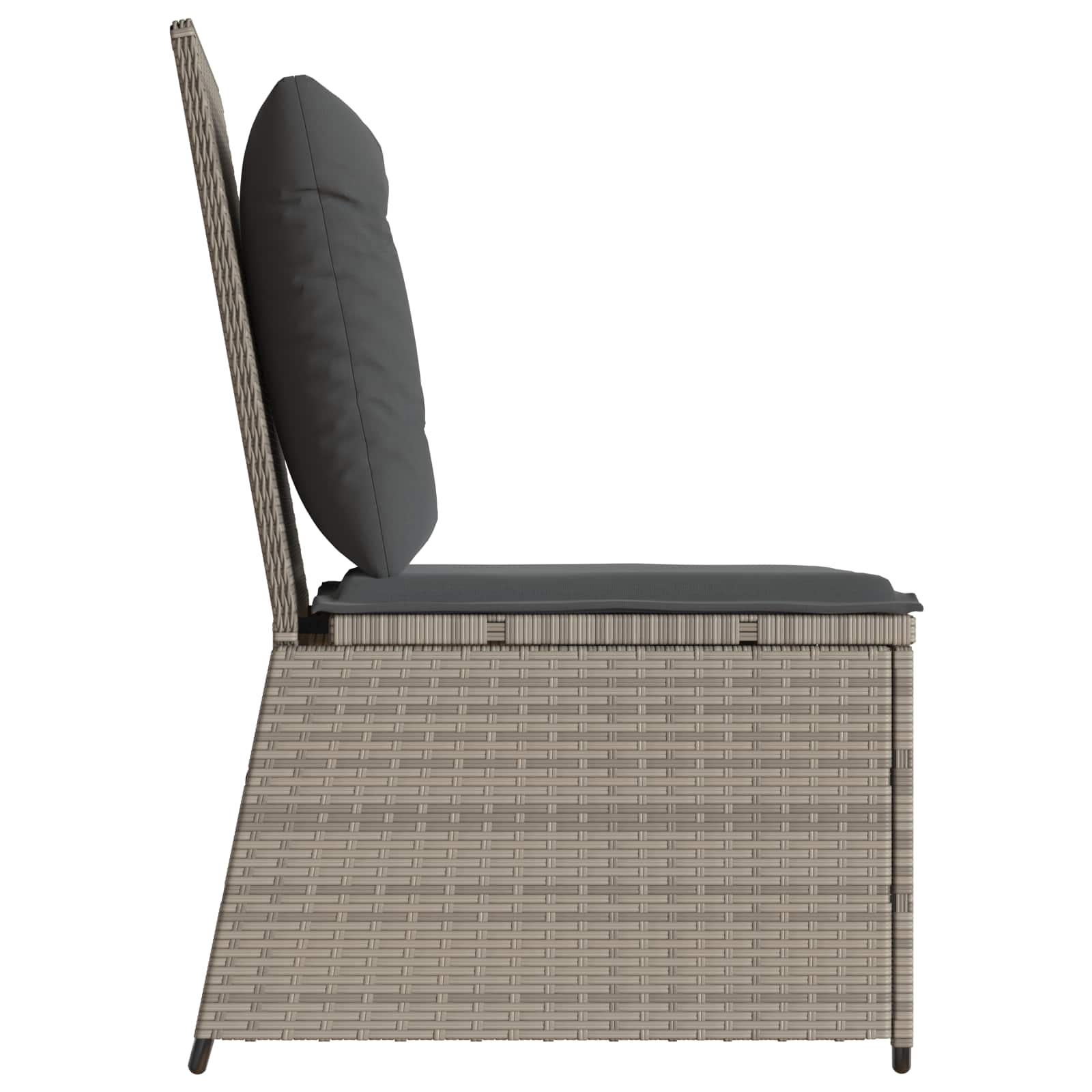 Garten-Sofa mit Kissen Hellgrau Poly-Rattan