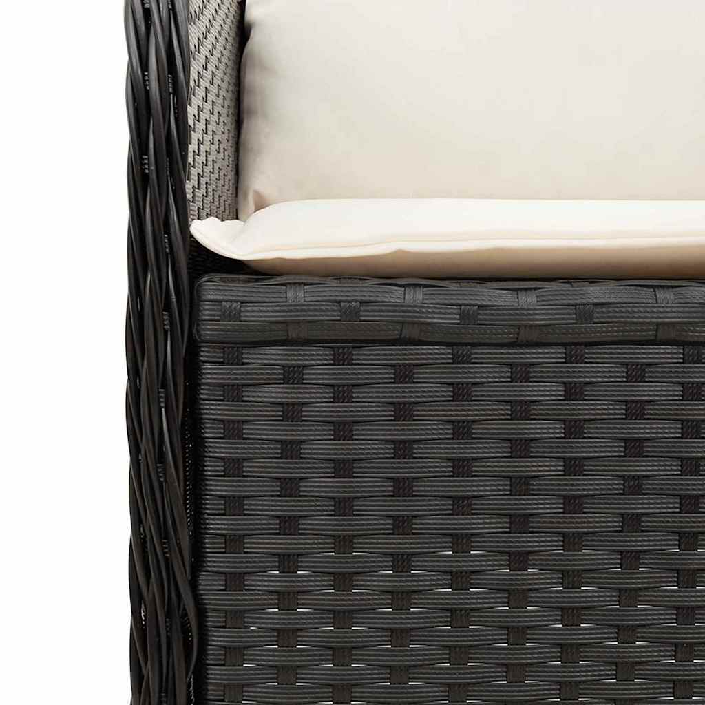 Gartenbank 2 pcs Schwarz Poly-Rattan
