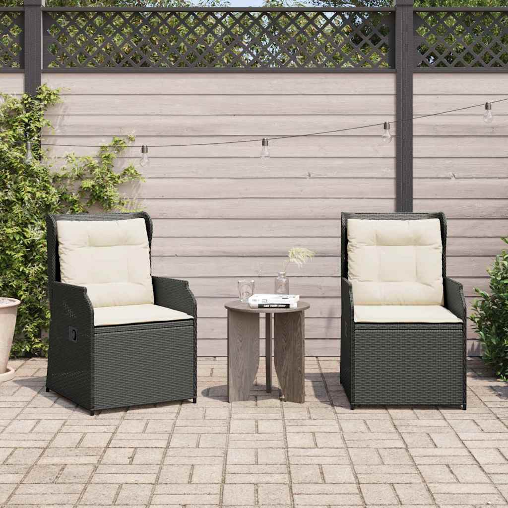 Gartenbank 2 pcs Schwarz Poly-Rattan