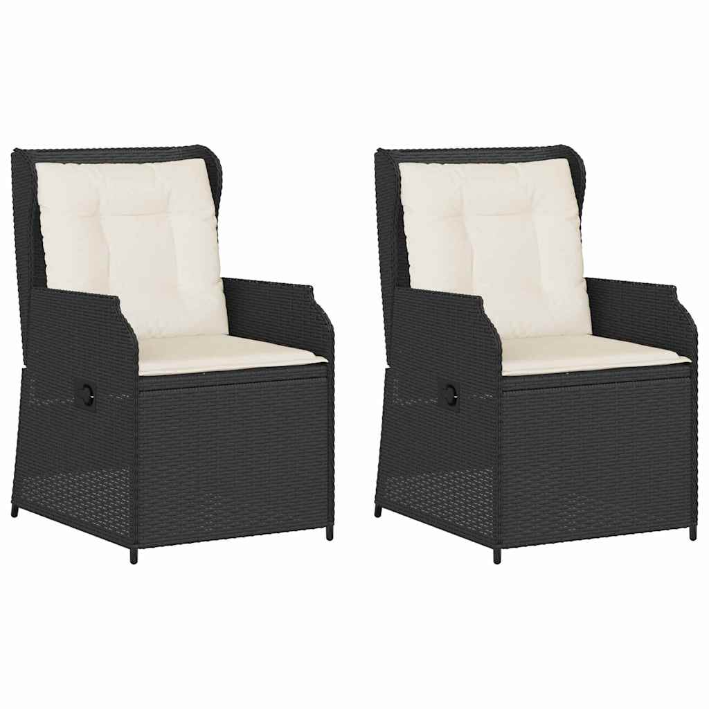 Gartenbank 2 pcs Schwarz Poly-Rattan