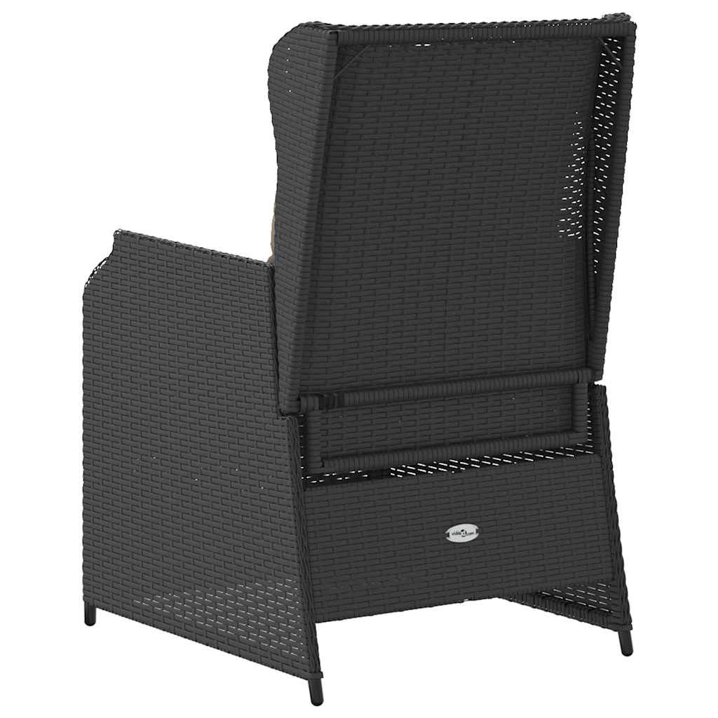 Gartenbank 2 pcs Schwarz Poly-Rattan