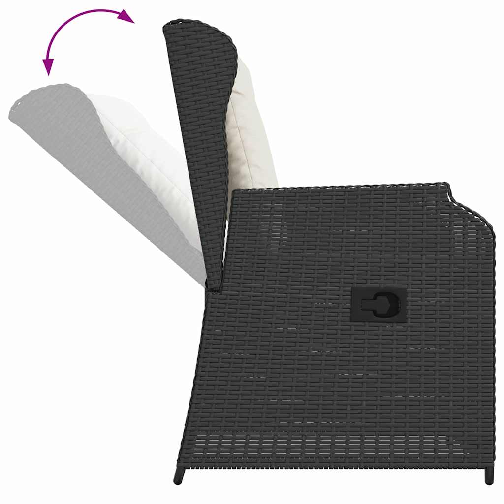 Gartenbank 2 pcs Schwarz Poly-Rattan