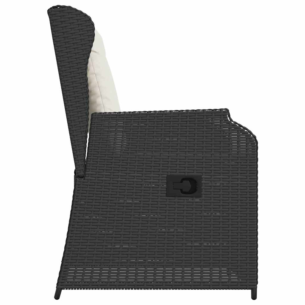 Gartenbank 2 pcs Schwarz Poly-Rattan