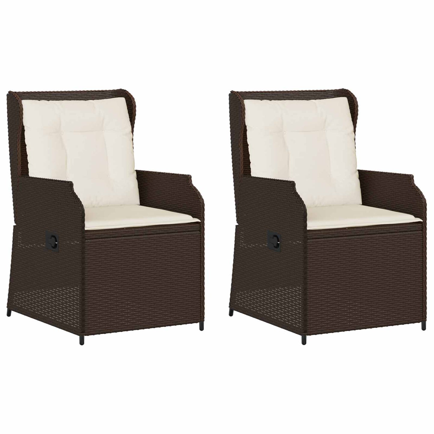 Gartenbank 2 pcs Braun Poly-Rattan