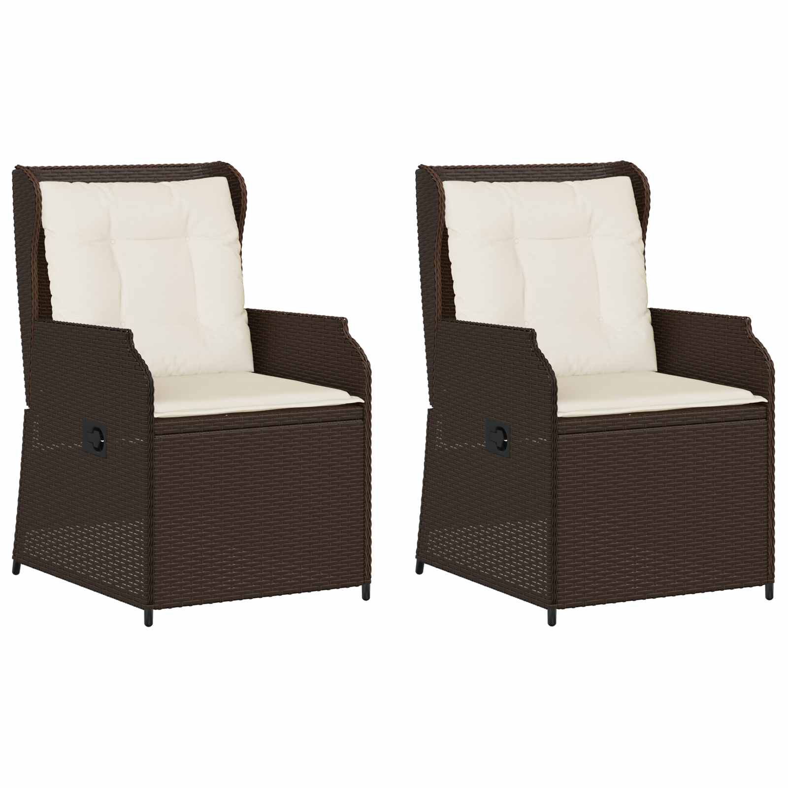 Gartenbank 2 pcs Braun Poly-Rattan