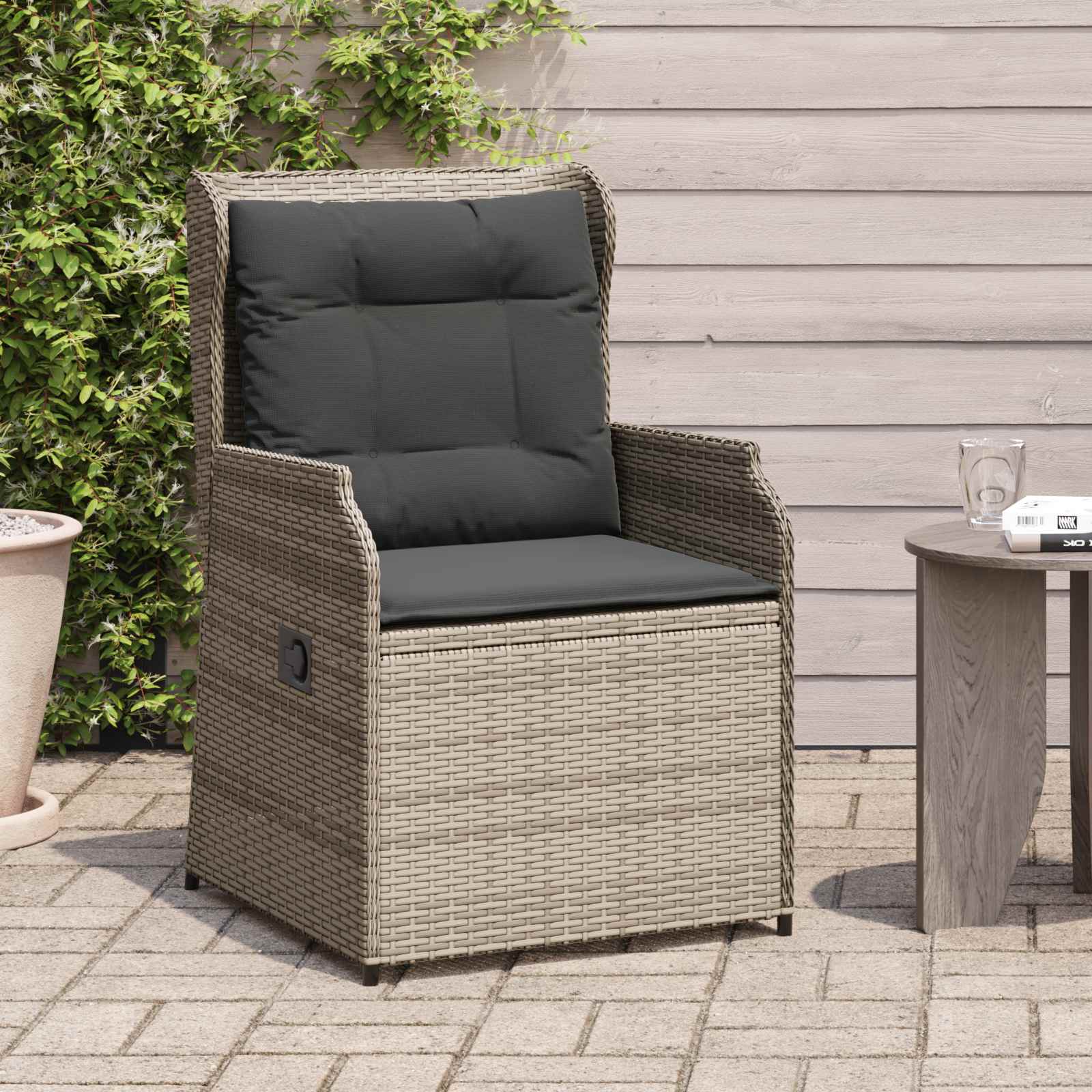 Gartenbank 2 pcs Grau Poly-Rattan
