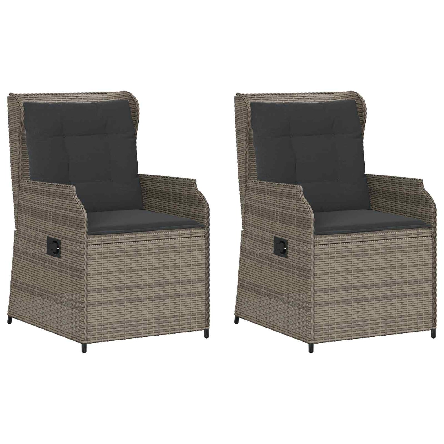 Gartenbank 2 pcs Grau Poly-Rattan