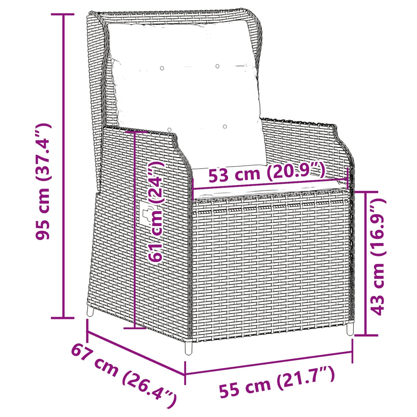 Gartenbank 2 pcs Grau Poly-Rattan