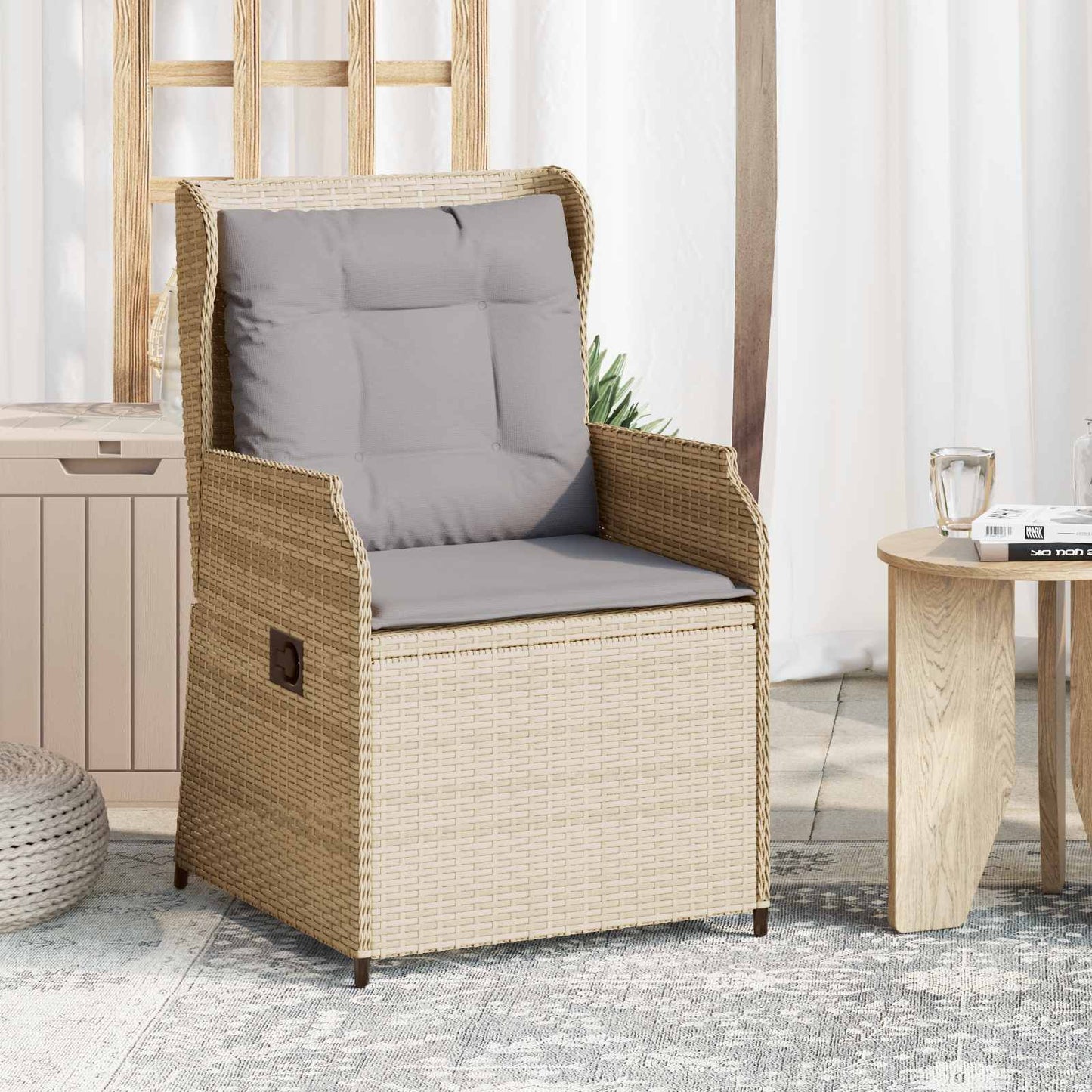 Gartenbank 2 pcs Beige Poly-Rattan