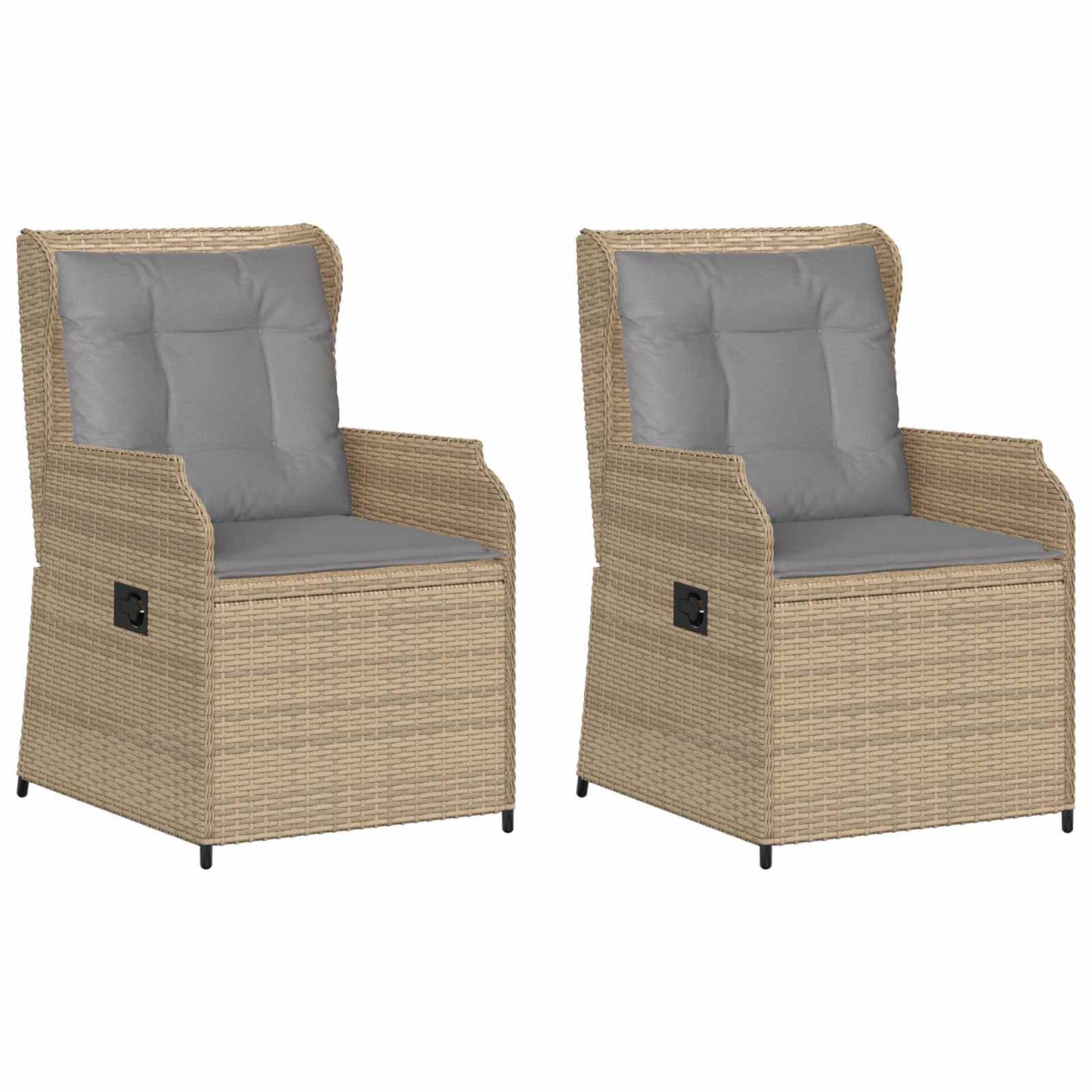 Gartenbank 2 pcs Beige Poly-Rattan