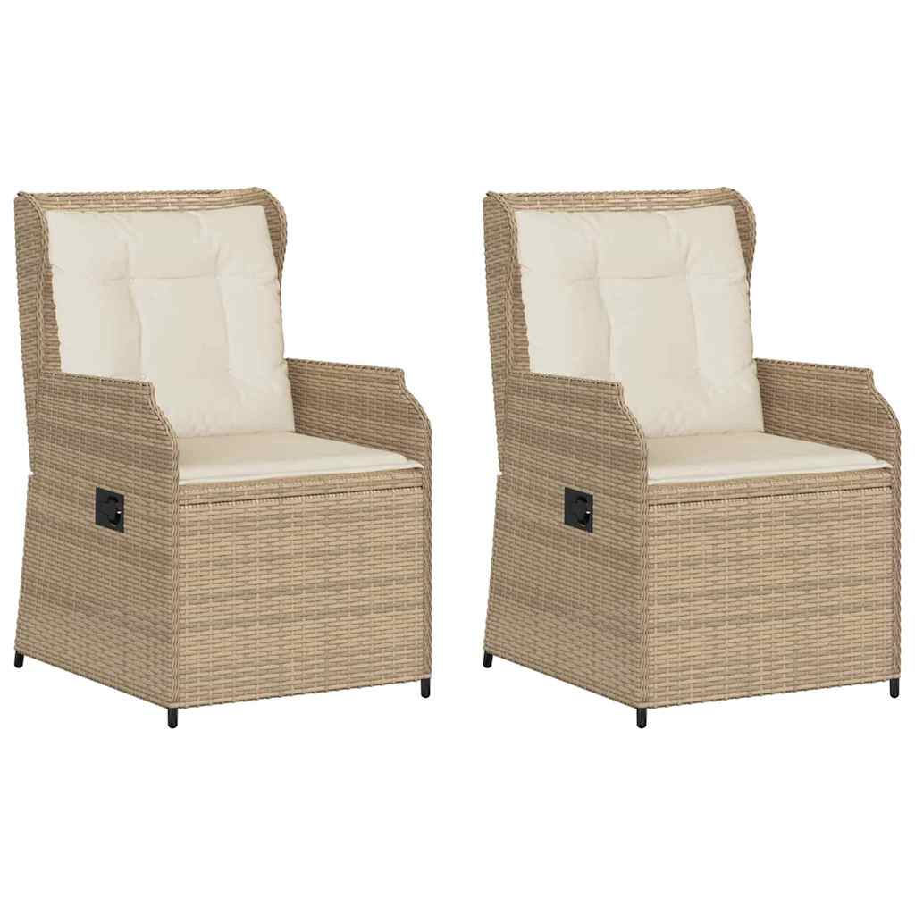 Gartenbank 2 pcs Beige Poly-Rattan