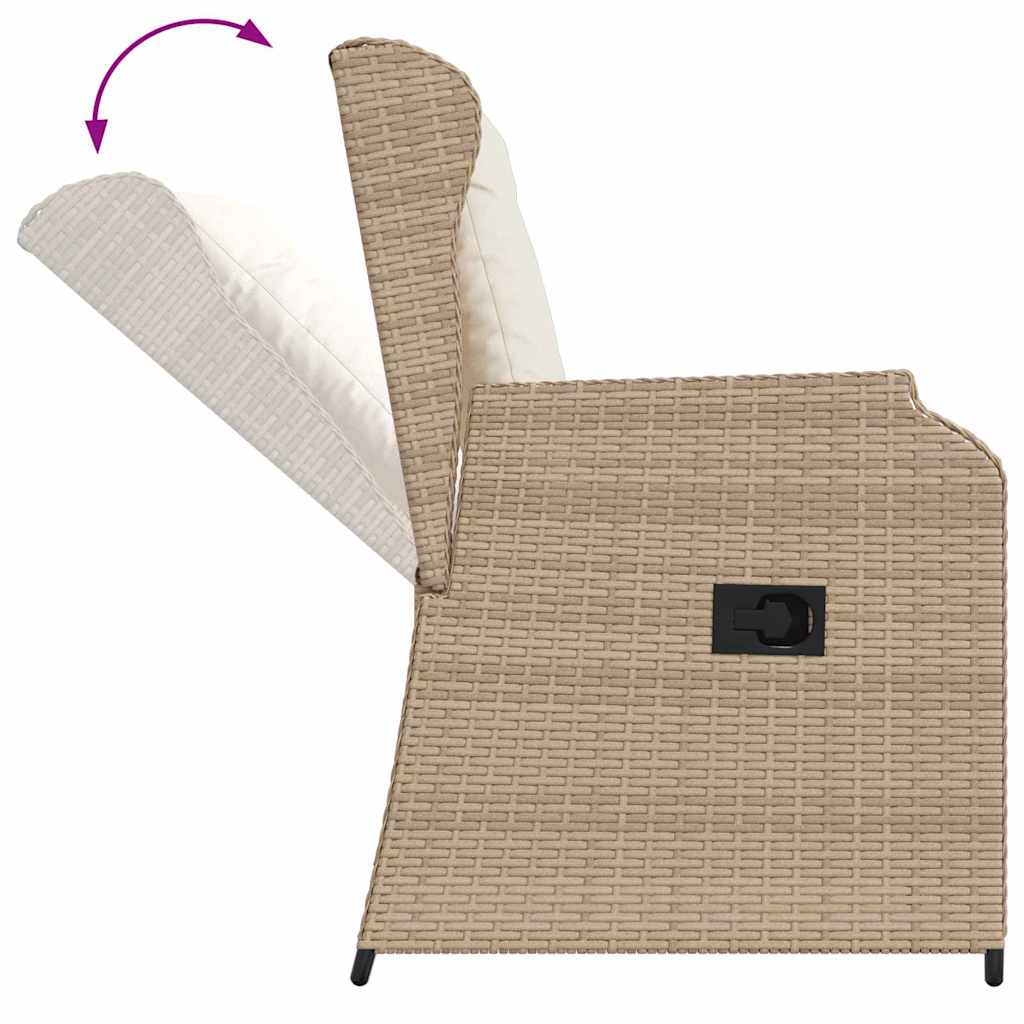 Gartenbank 2 pcs Beige Poly-Rattan