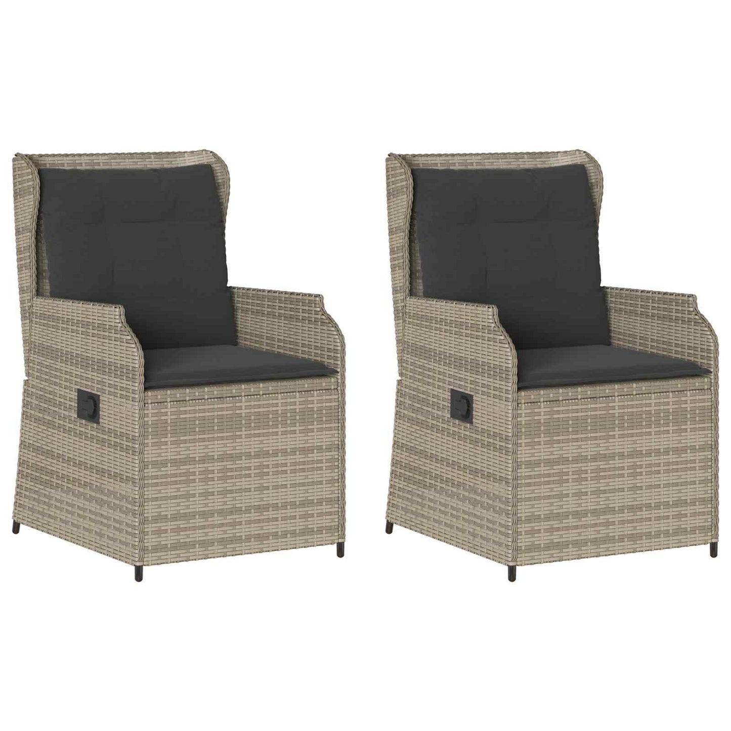 Gartenbank 2 pcs Hellgrau Poly-Rattan
