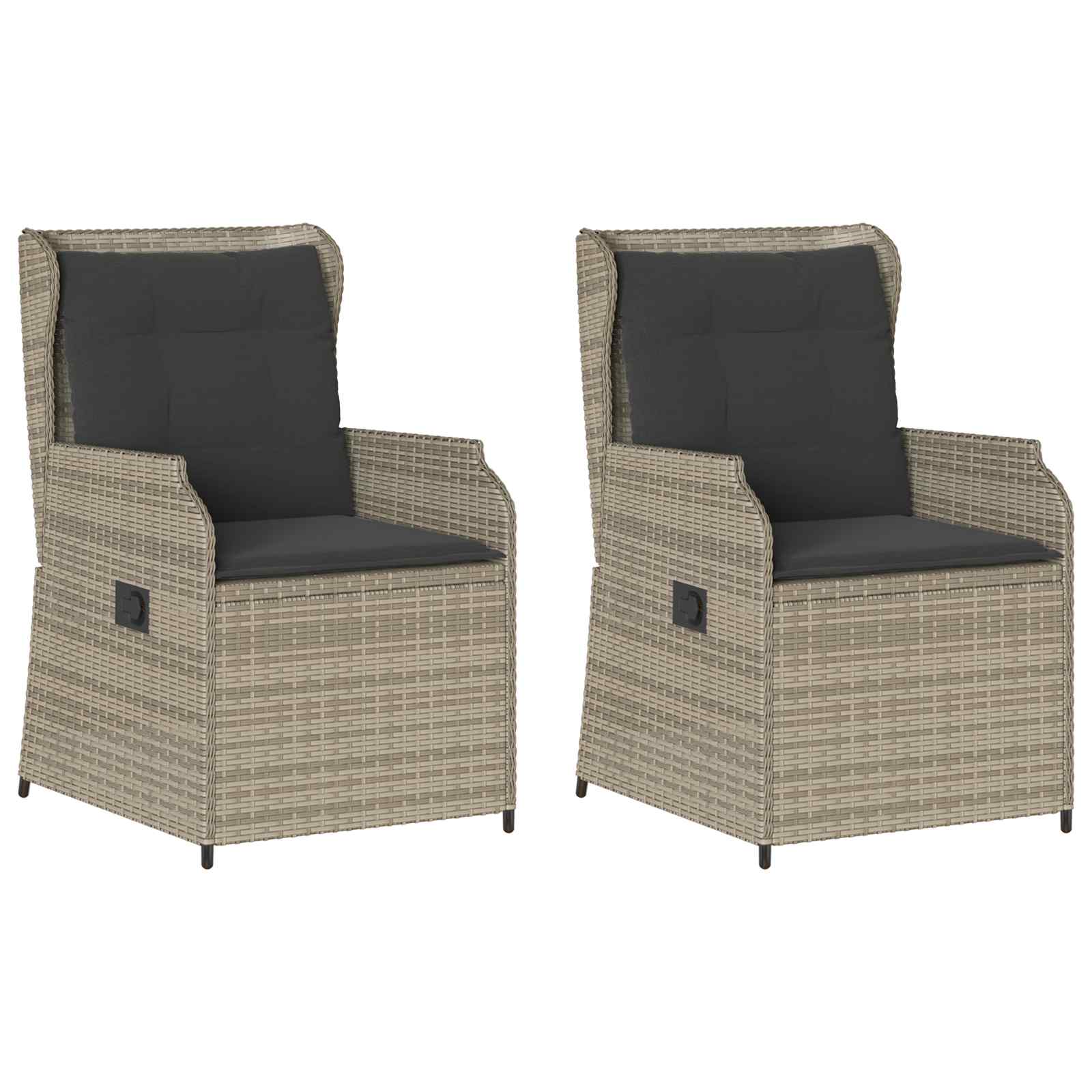 Gartenbank 2 pcs Hellgrau Poly-Rattan