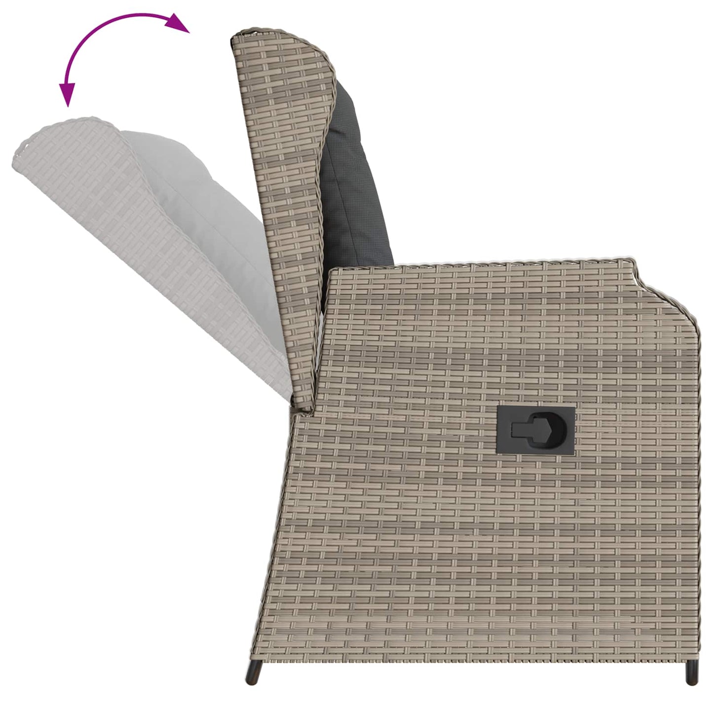 Gartenbank 2 pcs Hellgrau Poly-Rattan